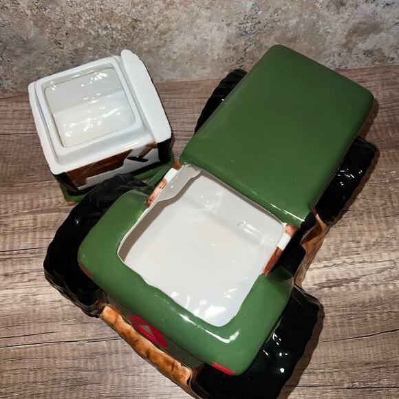 John Deere Tractor Ceramic Gibson Cookie Jar 2000 Collector Item Farm Barn Yard - Picture 2 of 11